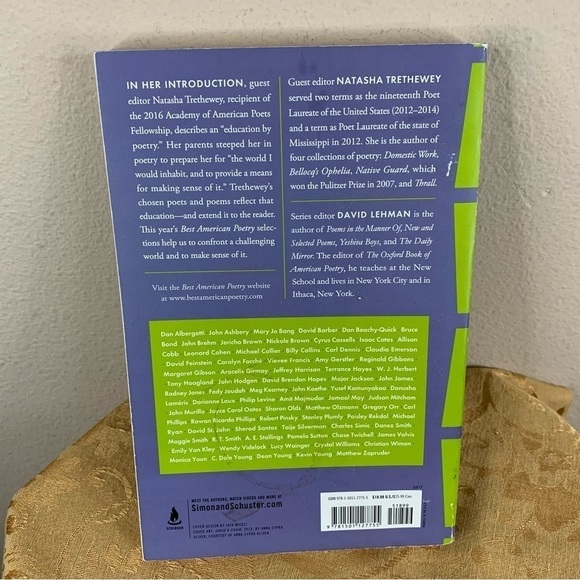 The Best American Poetry 2017 Natasha Tretheway Literature Textbook Book - Picture 3 of 7